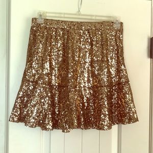 Xhiliration Gold and black sequin skirt